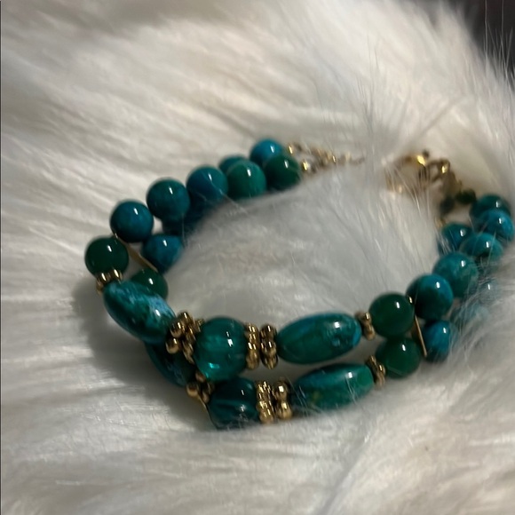 Beautiful Dark Teal Beaded Bracelet - Picture 4 of 5